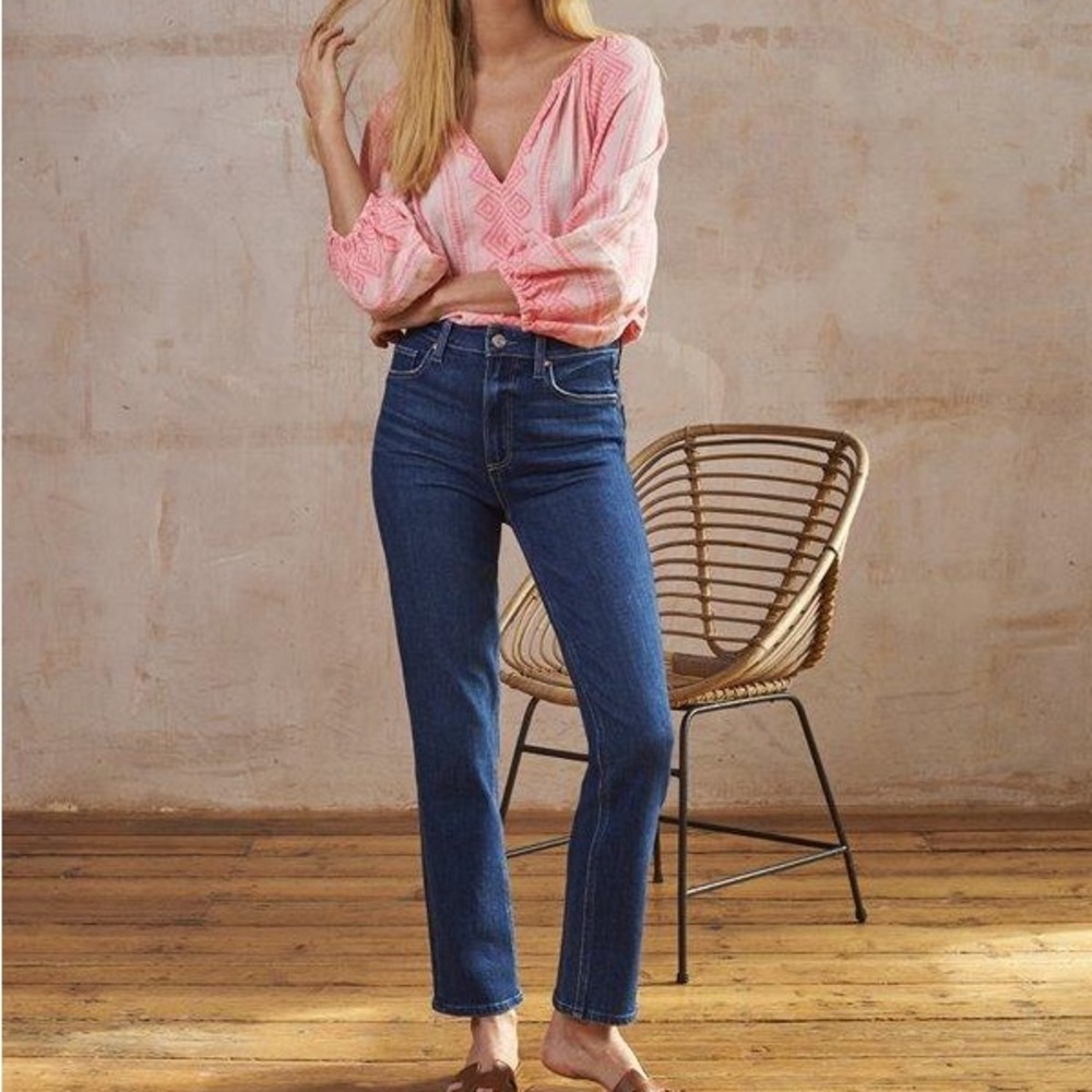 PAIGE High Rise Blue Jeans